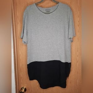 Carbon Longer Length Grey and Black Short Sleeve Top XXL